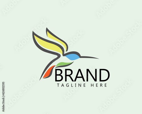 fast flying art hummingbird joy style logo icon symbol design template illustration inspiration