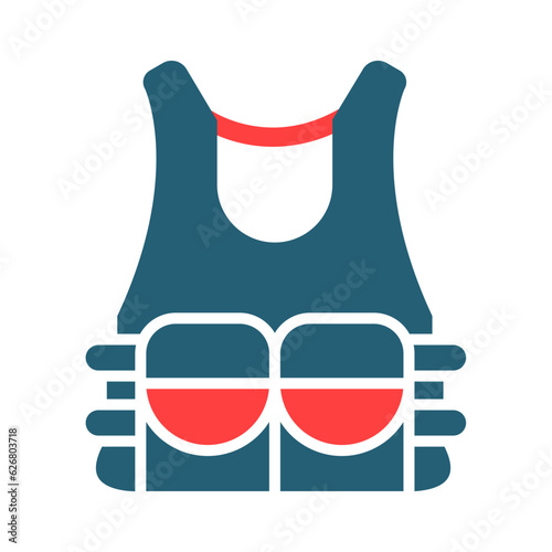 Bullet Proof Vest Glyph Two Color Icon Design