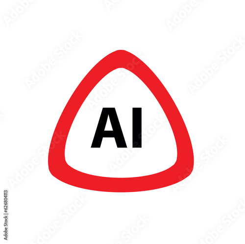 artificial intelligence sign on white background