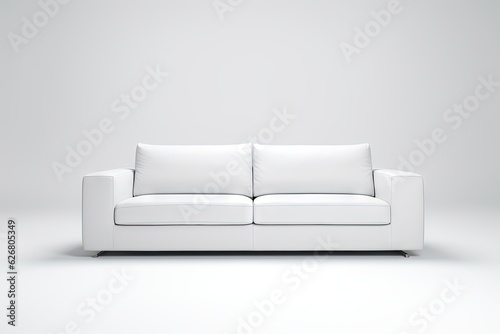 Comfortable sofa on white background. Generative AI