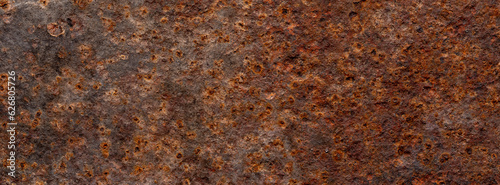 close up shot of an old dirty reddish brown rust metal plate surface texture for banner background