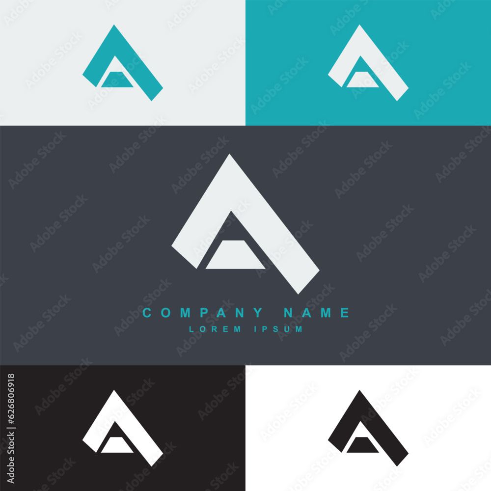 a letter logo template with color palette, logo for company or business a letter logo template with color palette, logo for company or business