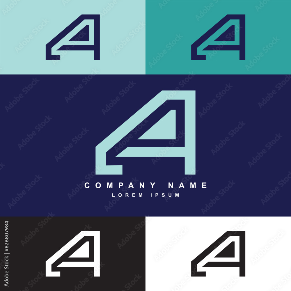 Fototapeta premium a letter logo template with color palette, logo for company or business
