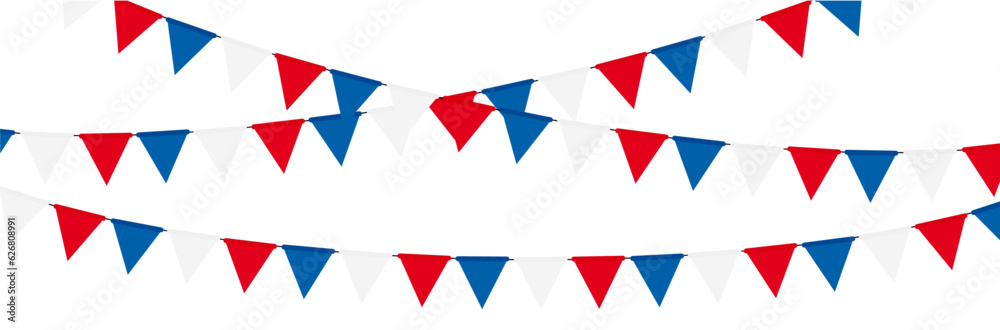 Bannière festive - Fanions et drapeaux Français - Célébration - France - Éléments vectoriels éditables pour célébrer des fêtes Françaises ou des événements divers