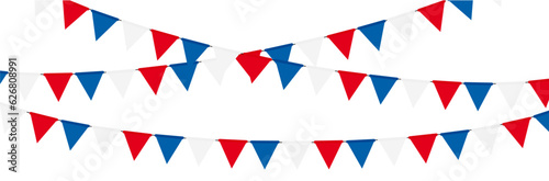 Bannière festive - Fanions et drapeaux Français - Célébration - France - Éléments vectoriels éditables pour célébrer des fêtes Françaises ou des événements divers