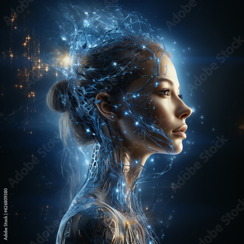 woman connected to ai network