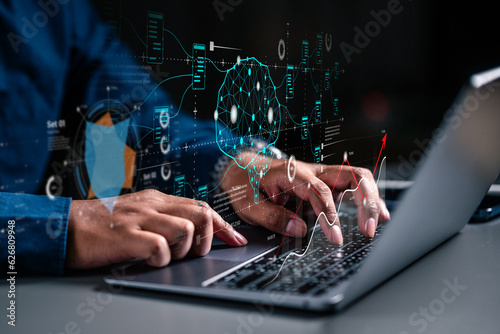 Fotografija Artificial intelligence Digital file management, Investment financial global economy concept