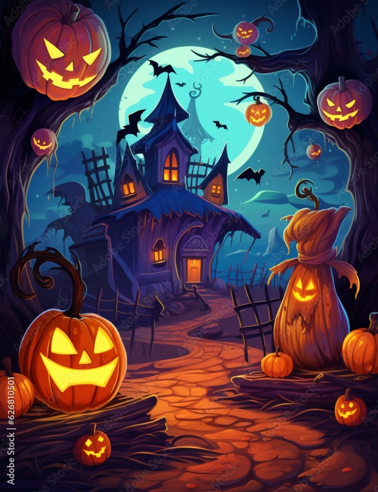 Halloween Haunted House, Generative with Ai Halloween Haunted House, Generative with Ai
