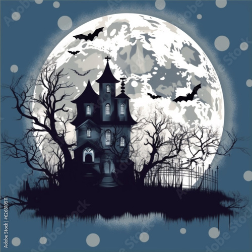 Halloween Haunted House, Generative with Ai © ItziesDesign