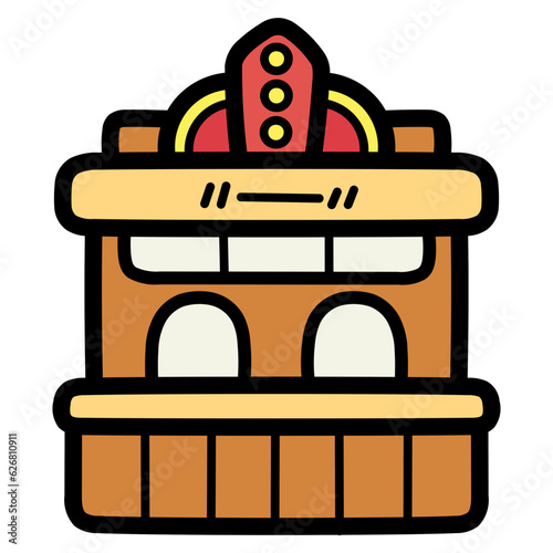 ticket office filled outline icon style