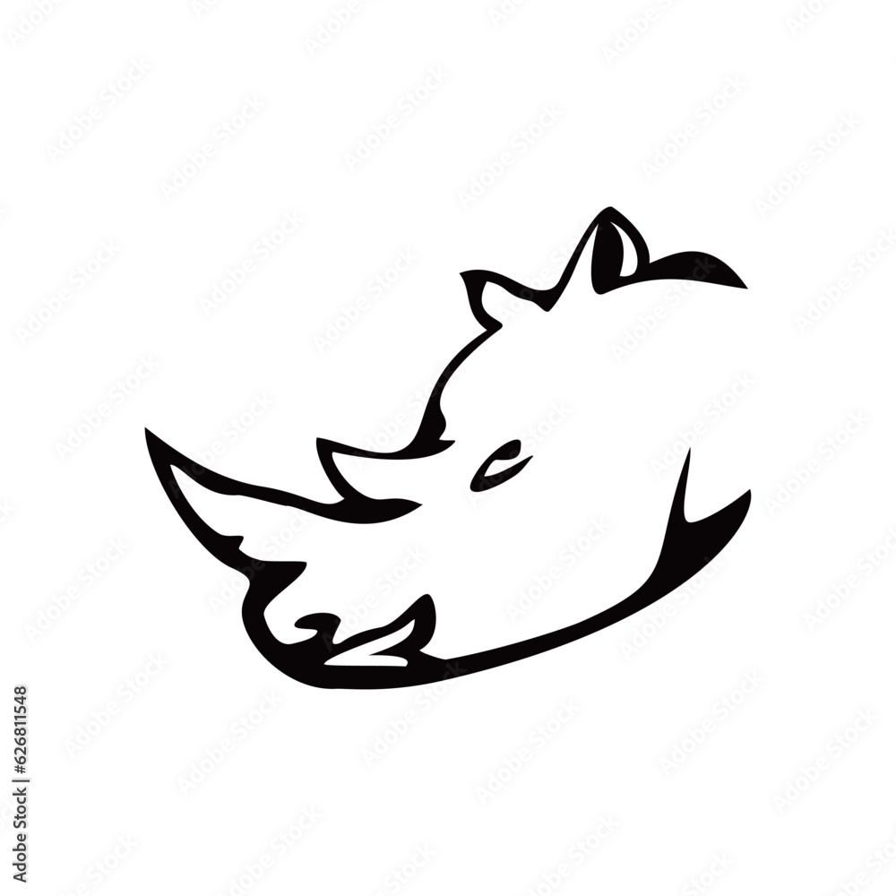 rhino silhouette design. wild Africa animal sign and symbol. rhino silhouette design. wild Africa animal sign and symbol.