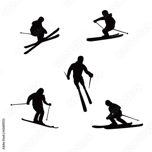 ski silhouette design. winter sport sign and symbol.