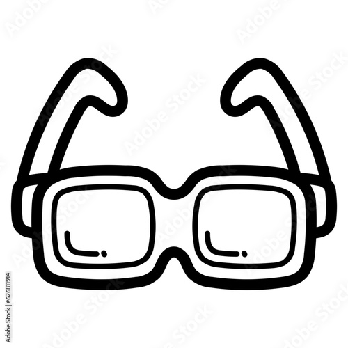 3d glasses line icon style