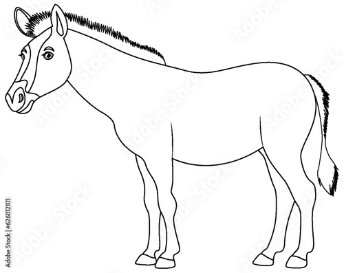 Horse Cartoon Outline