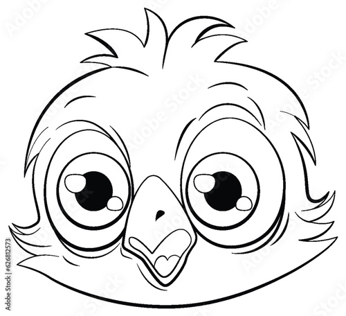 Cute owl chick cartoon isolated