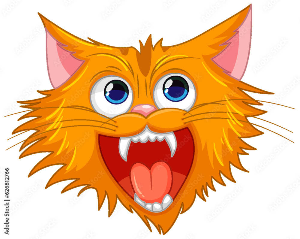 Yellow Ferocious Cat Cartoon Yellow Ferocious Cat Cartoon