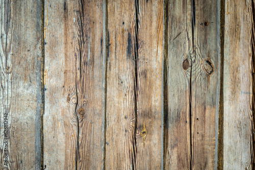 Old wooden texture wall background. Grounge dirty empty wooden panels board in design interior house and room.