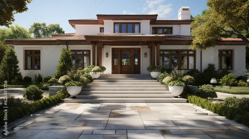 Entrance door to modern house. Generative Ai Entrance door to modern house. Generative Ai
