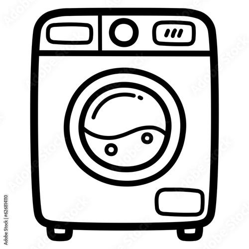 washing machine line icon style