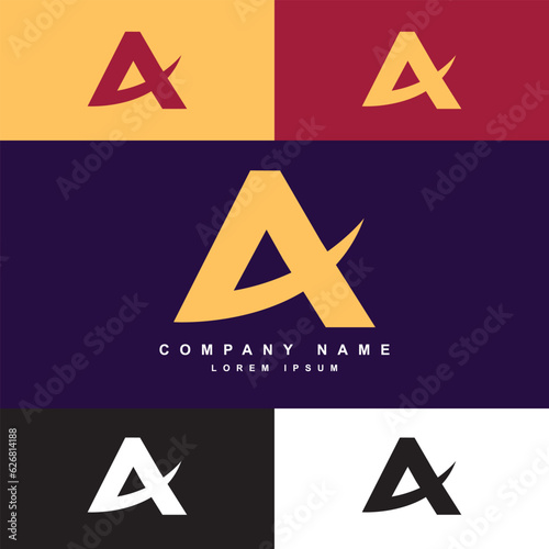 a letter logo template with color palette, logo for company or business