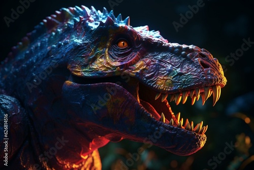 A vibrant T-Rex with an imaginative design. Generative AI