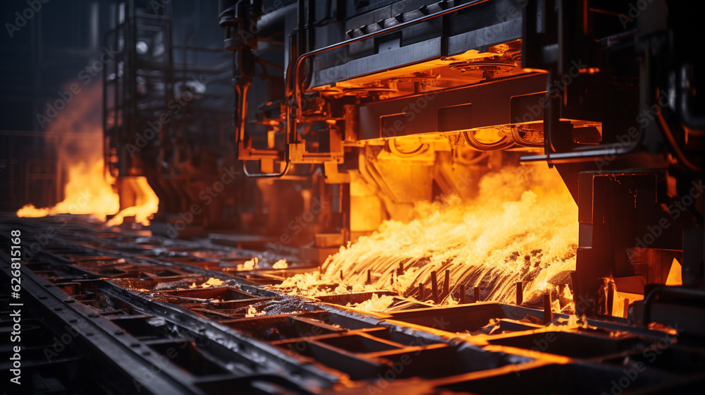 Steel making plant factory. Generative Ai