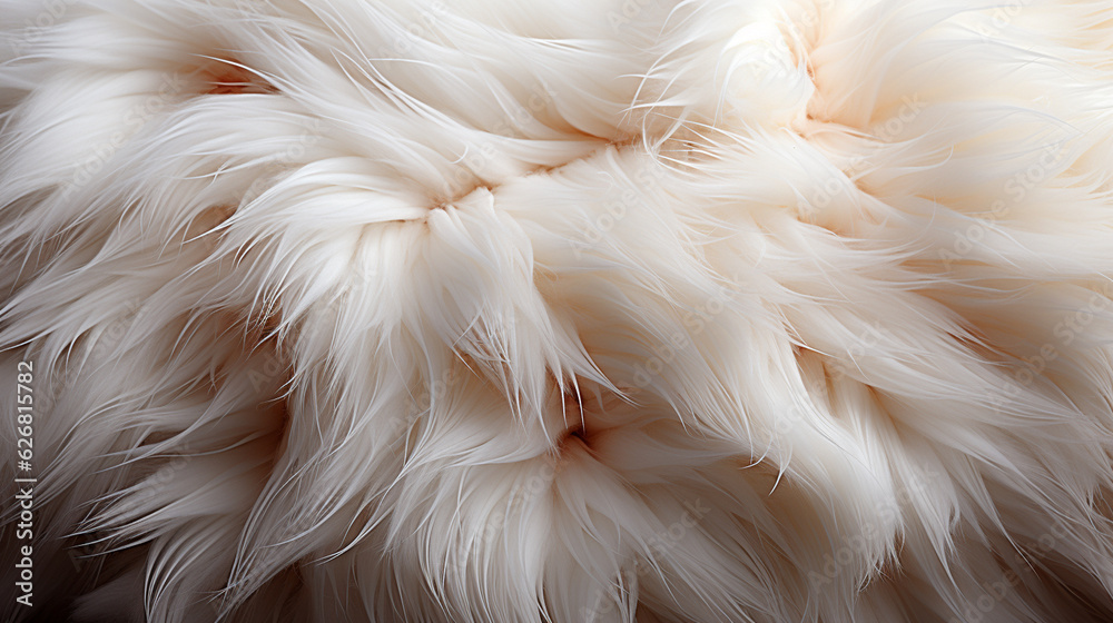 Fototapeta premium Polar fox fur close-up. Generative Ai