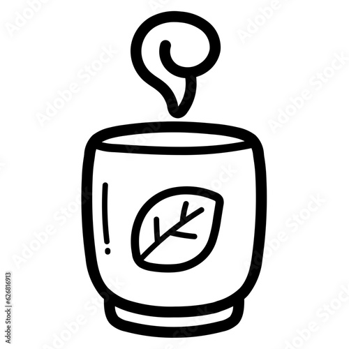 tea cup line icon style