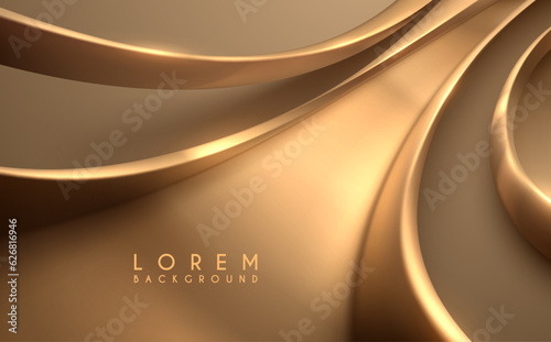Abstract luxury golden shapes background template