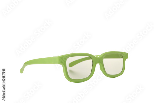 PNG, green, transparent glasses, isolated on white background