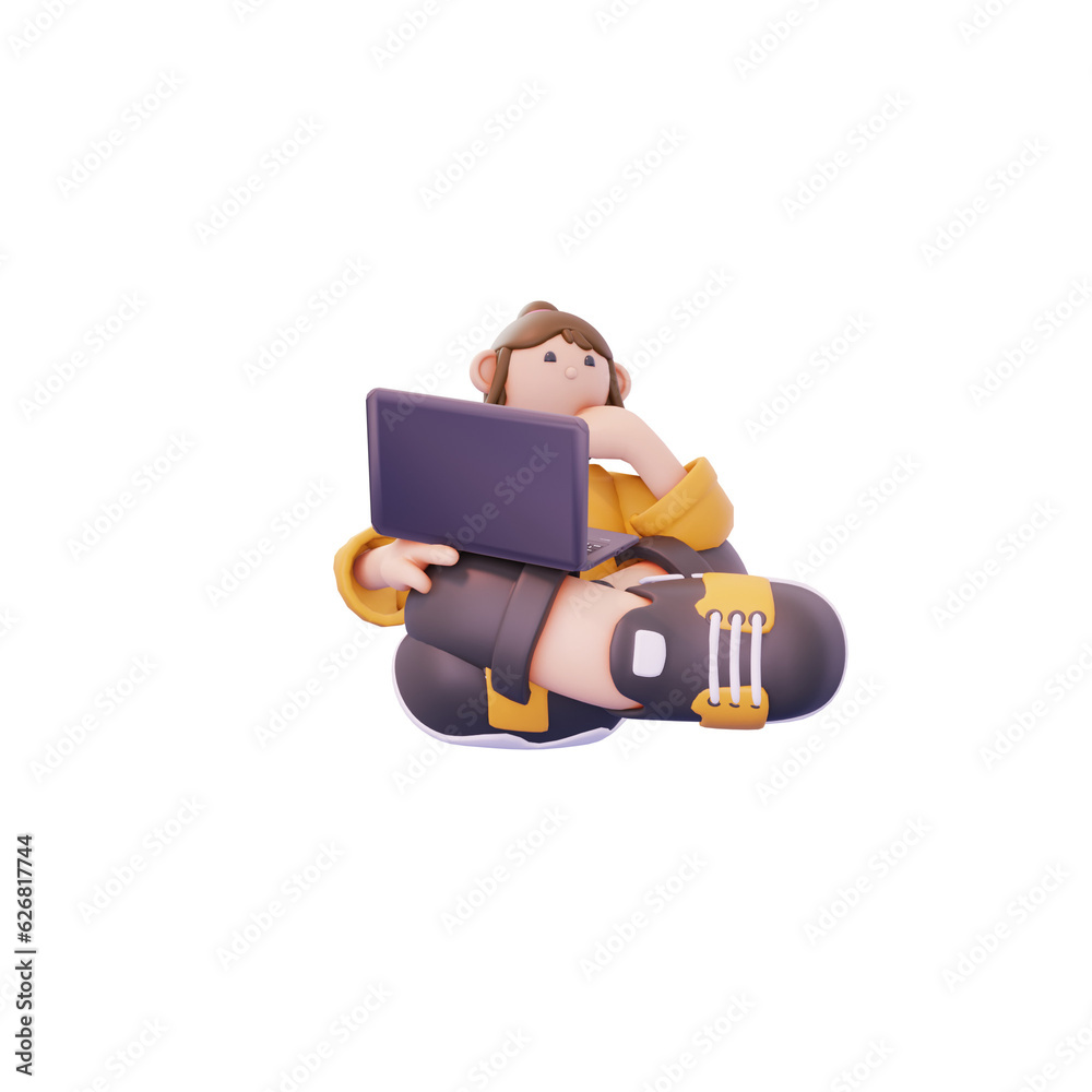 girl again sitting thinking about discount plan posing from right girl again sitting thinking about discount plan posing from right