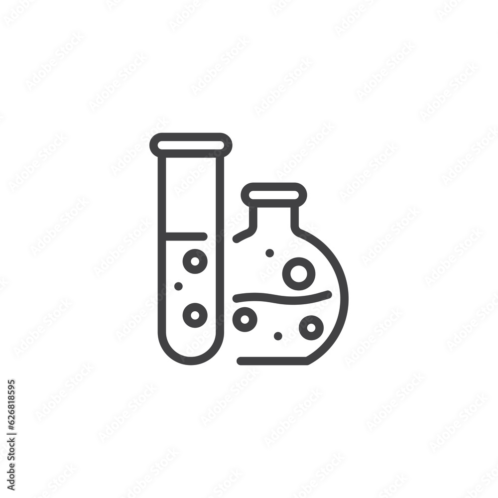 Chemical test tube line icon Chemical test tube line icon