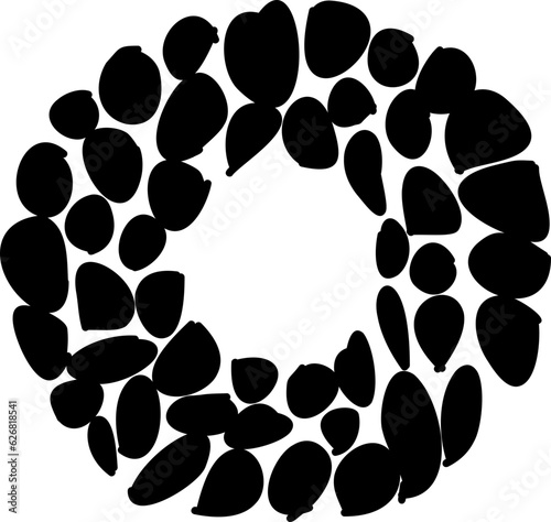 O pebble alphabet letter display font.