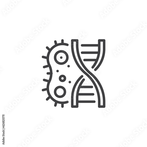 Bacterial DNA line icon