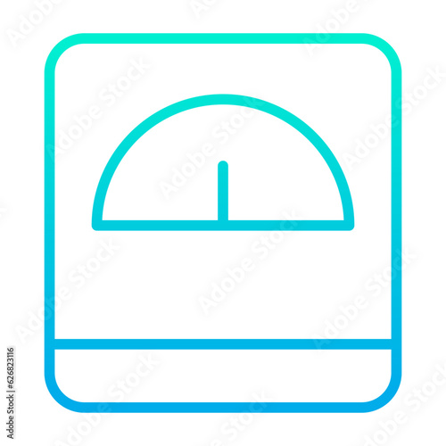 Outline gradient weighing machine icon