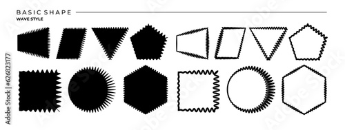 Wavy basic shape abstract flat line border design