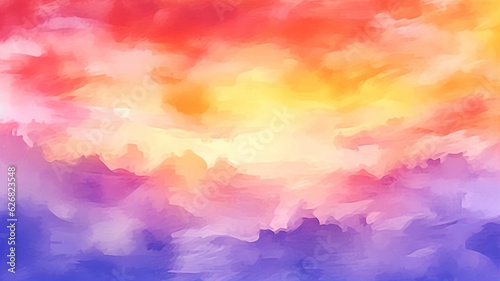 Abstract colorful watercolor for background with 5 colors