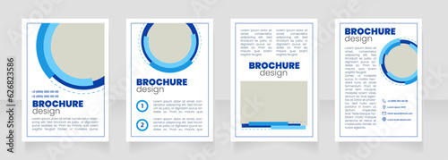 Promotion strategy white blank brochure layout design. Marketing agency. Vertical poster template set with empty copy space for text. Premade corporate reports collection. Editable flyer paper pages