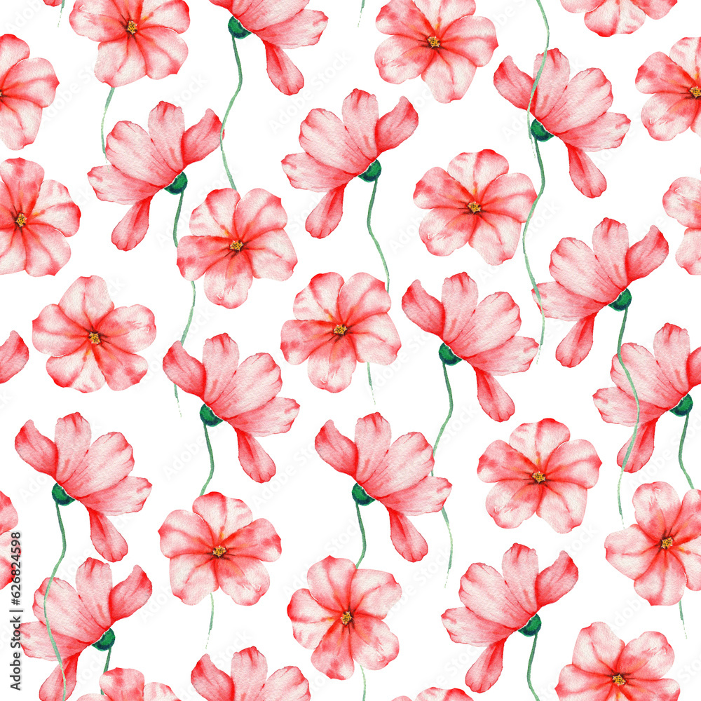 Watercolor Floral Seamless Pattern Design