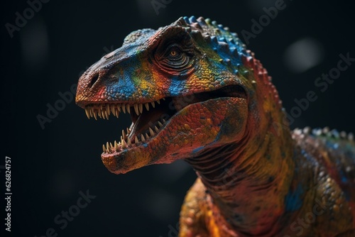 Colorful T-Rex with unique design. Generative AI © Elizabeth