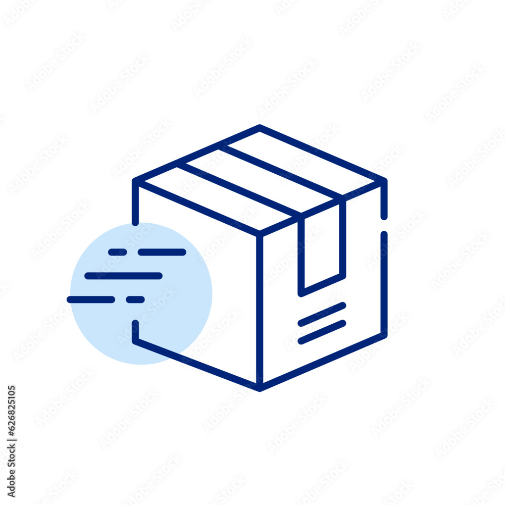 Express delivery icon. Parcel box. Pixel perfect, editable stroke Express delivery icon. Parcel box. Pixel perfect, editable stroke