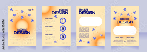 Educational technology blank brochure design. Template set with copy space for text. Premade corporate reports collection. Editable 4 paper pages. Bebas Neue, Audiowide, Roboto Light fonts used