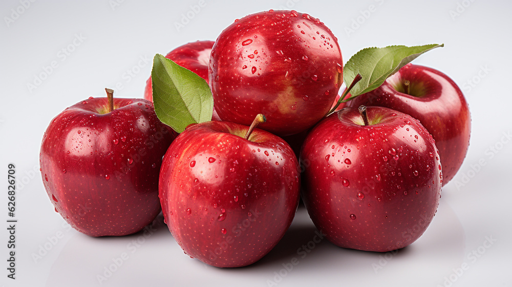 Fresh red apples on a white background Fresh red apples on a white background