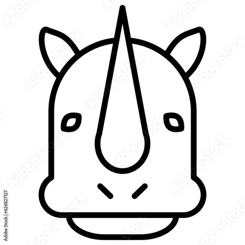 Outline Rhinoceros face icon
