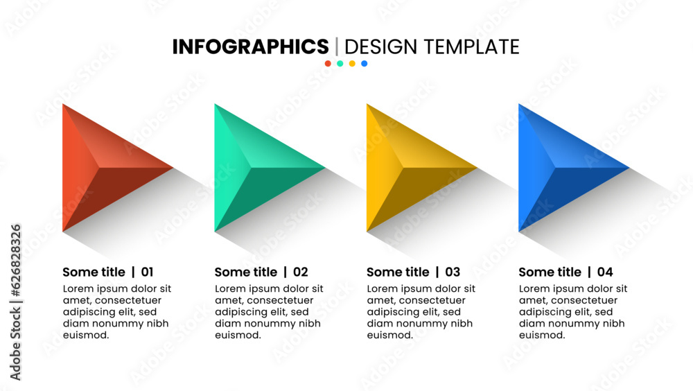 Infographic template. 4 3d triangles with text