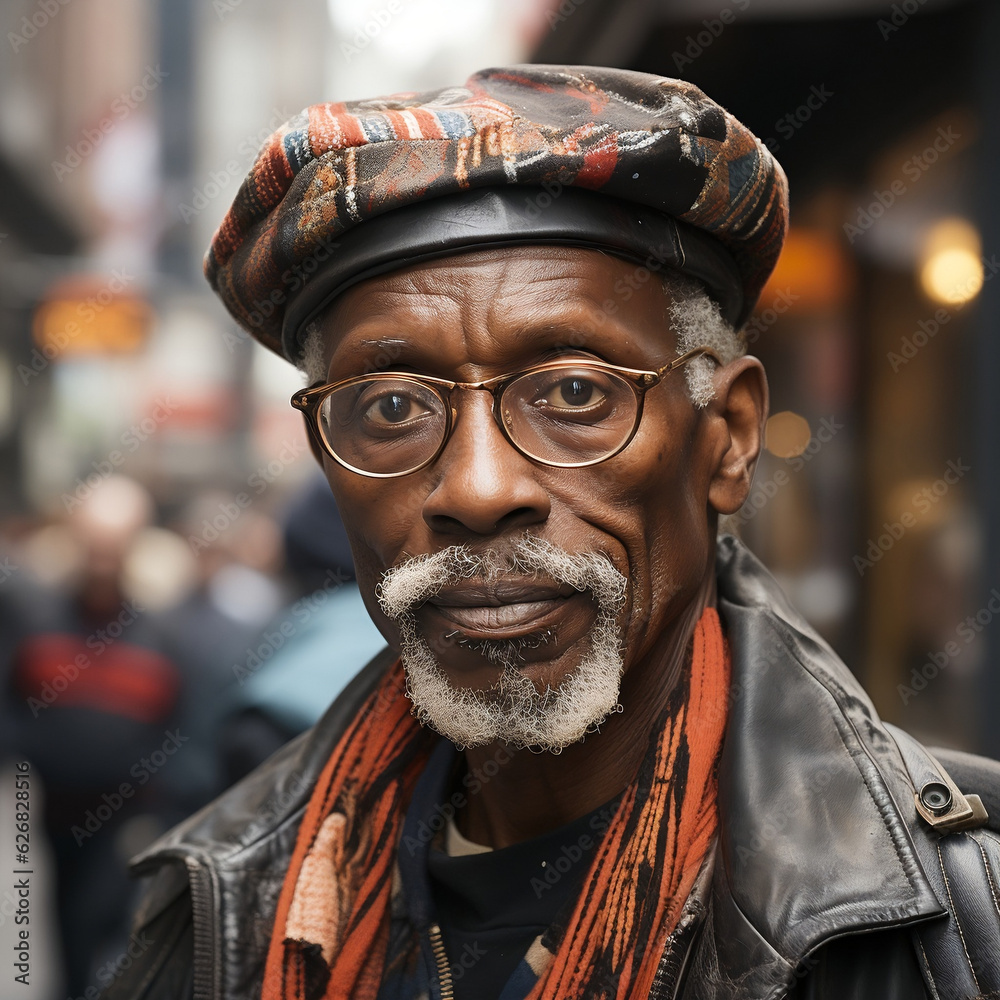 Portrait of a senior black man created with generative AI Portrait of a senior black man created with generative AI