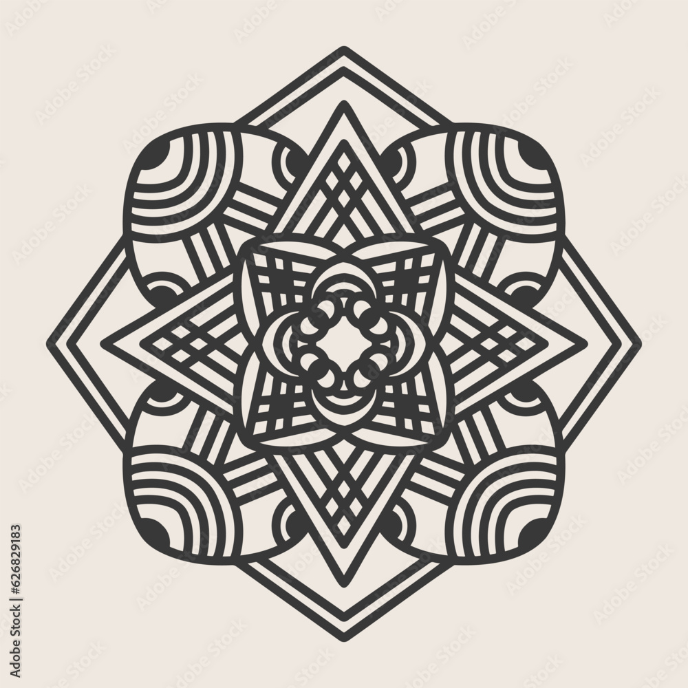 Abstract Mandala. Circular pattern in form of mandala for Henna, Mehndi, tattoo, decoration. Oriental pattern, vector illustration.