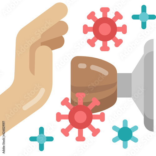dirty door knob flat icon