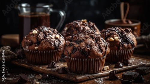 muffins with chocolate.