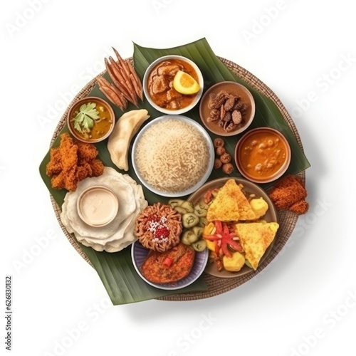 flat lay of malay traditional food photo